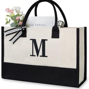 TOPDesign Personalized Initial Canvas Beach Women's Bag